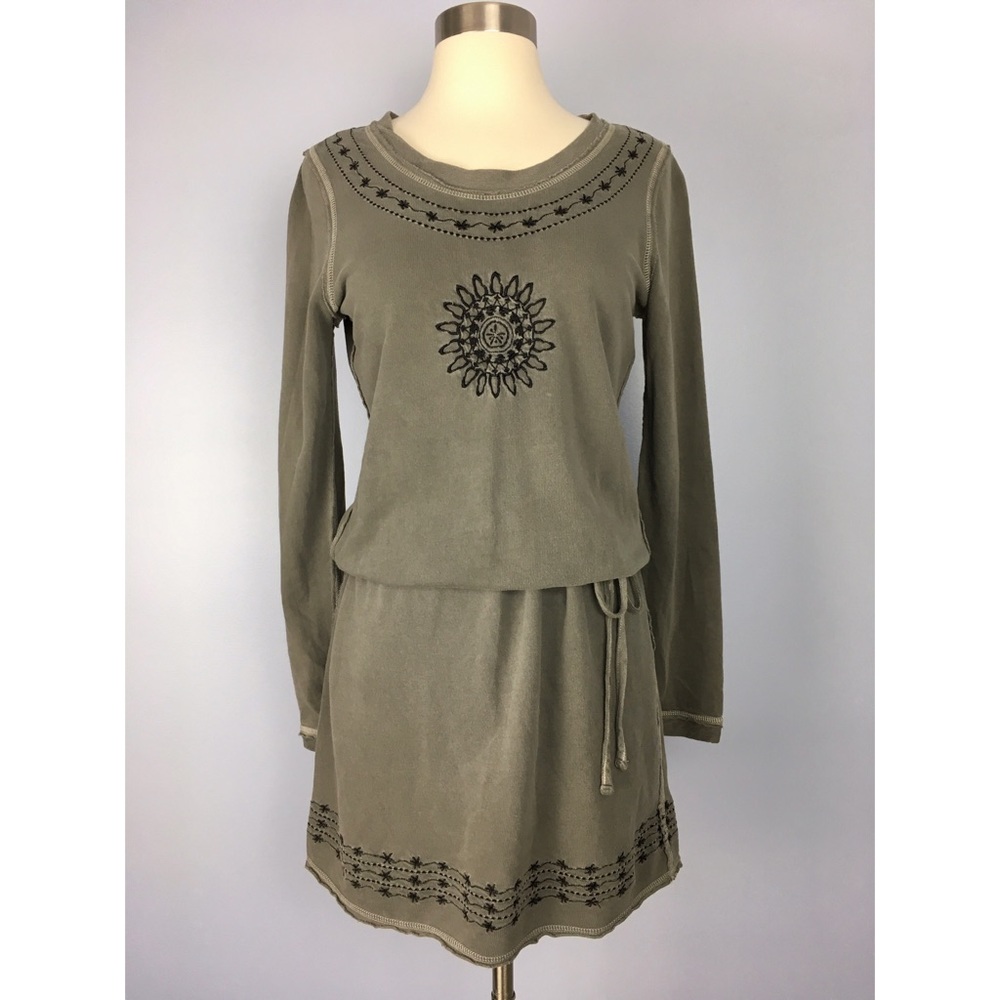 Prana Embroidered Organic Cotton Drawstring Dress